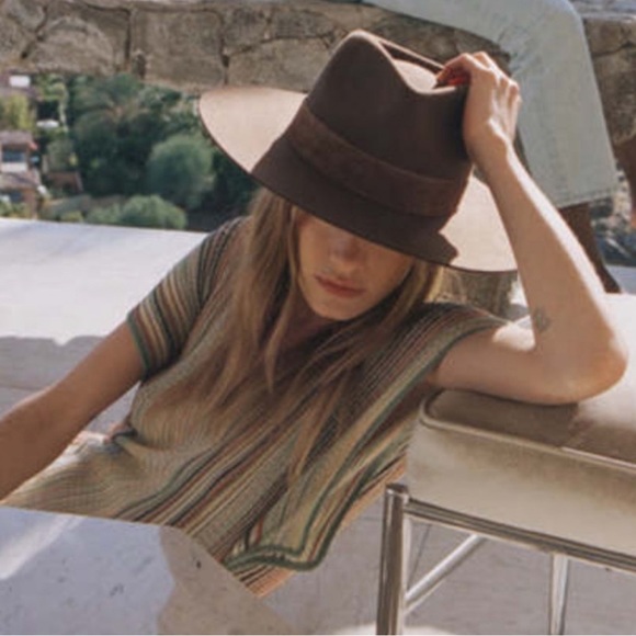 Lack of Color Brown Rancher Wool Boho Hat with Sun Protection 57cm - Picture 1 of 6